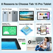 Blackview Tab18 Tablets 12 inch Android 13 Tablet 256GB ROM 24GB RAMComputer Tablet 2.4K FHD+ Helio G99 Octa-core, TUV Eye-protection Widevine L1, Blue