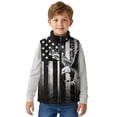 thumbnail image 4 of Xoenoiee Eagle American Flag Print Toddler Boys Plush Fleece Vest, Comfortable Sleeveless Zip-Up Jacket with Pockets for Fall Winter Clothing, Size 5-6 Years, 4 of 7