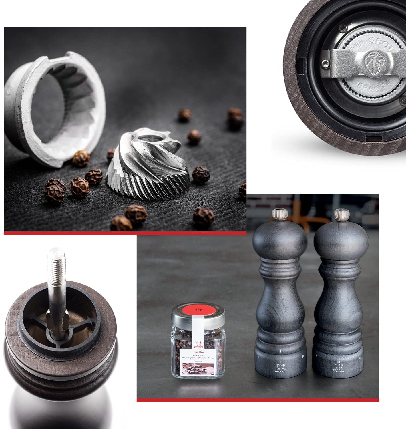 Paris U'Select 10.75-Inch Pepper Mill, Chocolate - Manual Grinder with 6 Settings