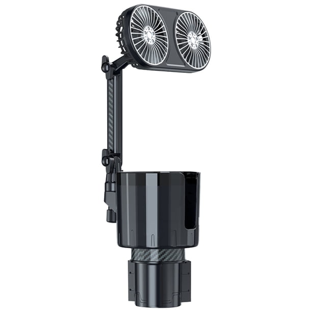 Ventilador 12V/24V JShteea USB Base Ajustable con Portavasos para RV Truck Office