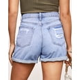 thumbnail image 4 of Necooer Women's High Waist Ripped Stretchy Denim Jean Shorts with Rolled Hem and Pockets, 4 of 7