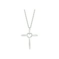 thumbnail image 6 of Araiya Fine Jewelry 10K White Gold Round Diamond Cross Heart Pendant with Sterling Silver Rope Chain Necklace (1/10 cttw, I-J Color, I2-I3 Clarity), 18", 6 of 6