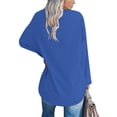 thumbnail image 7 of asjyhkr Womens Blouses Long Sleeve Crew Neck Fashion Loose Casual Solid Color Breathable Comforty Outdoor Hiking Workout Tops, 7 of 7