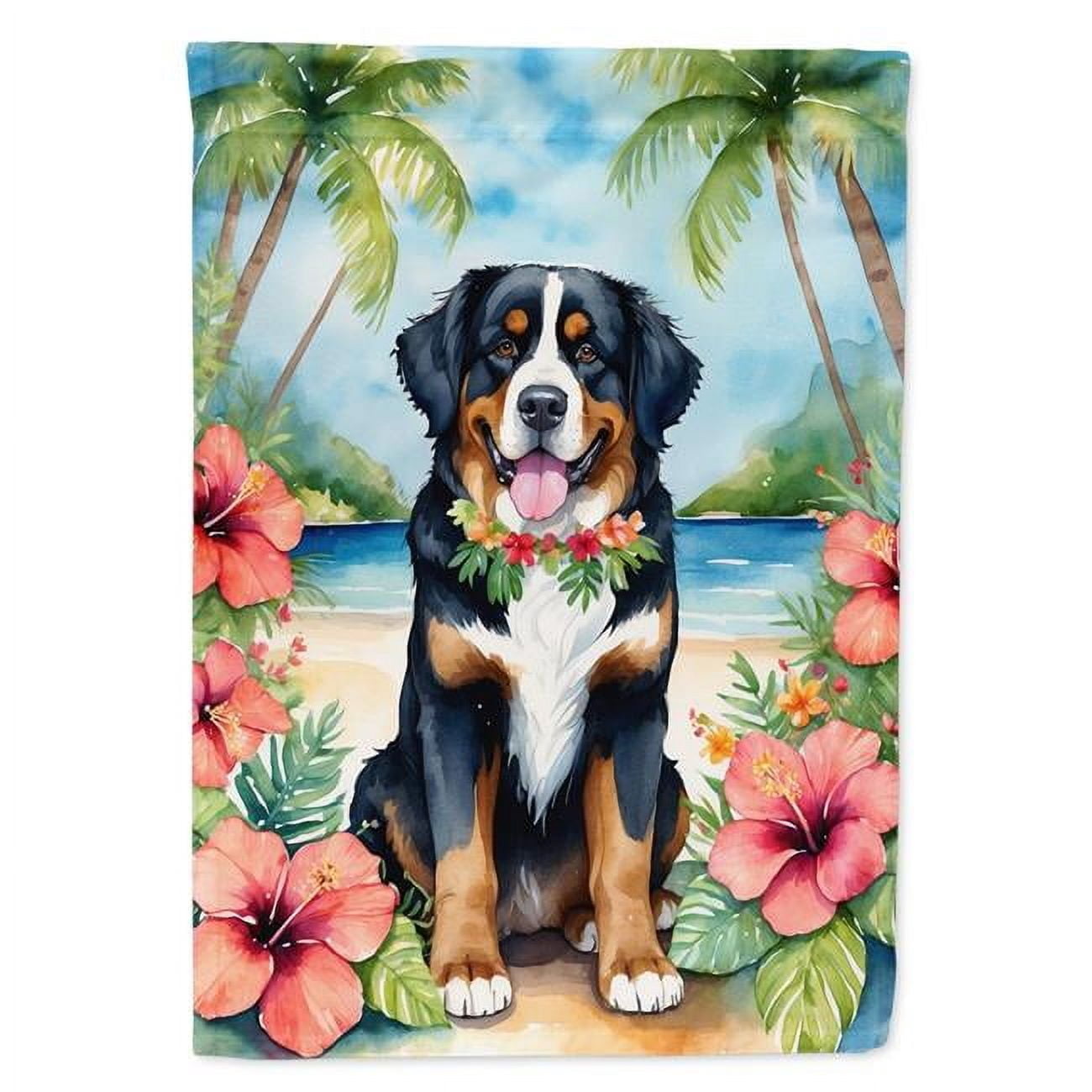 Bichon Frise Luau Garden Flag 11.25 in x 15.5 in