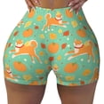 thumbnail image 2 of Goofa Cute Shiba And Pumpkins Printed Workout Shorts Women Seamless Scrunch Butt Lifting High Waisted Gym Booty Shorts Elastic Workout Shorts-Large, 2 of 8