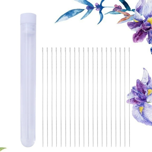 HOMEMAXS Embroidery needle Kit with 20pcs Beading Needles for Crafting Projects Storage Barrel Included