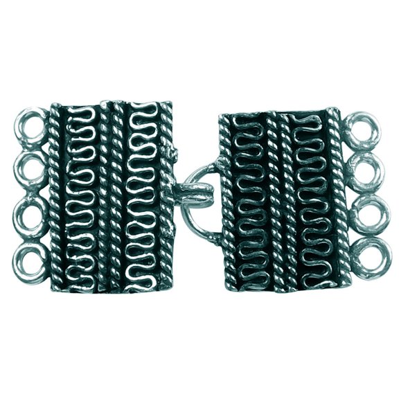 CSF-234 Silver Overlay Multi Strand Clasp With 4 Holes