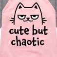thumbnail image 3 of Instant Message - Cute But Chaotic - Toddler And Youth Girls Raglan Graphic T-Shirt, 3 of 6