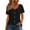 Black, variant on Womens Casual Summer Short Sleeve Cardigans Button Down Knitted Sweater Basic Crew Neck Crop Tops Fashion Clothes Yellow L