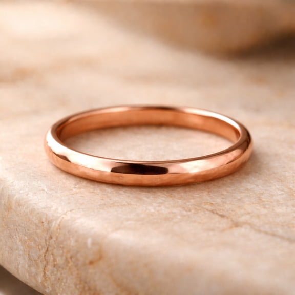 Pure Copper Minimalist Band Ring – Smooth Handmade Stacking Ring – Everyday Wear Jewelry