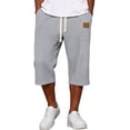 thumbnail image 2 of Dwellite Long Short for Men Below Knee Cargo Short Pants Casual Summer Lightweight 3/4 Sweat Shorts with Pockets SweatShorts Gray L, 2 of 6