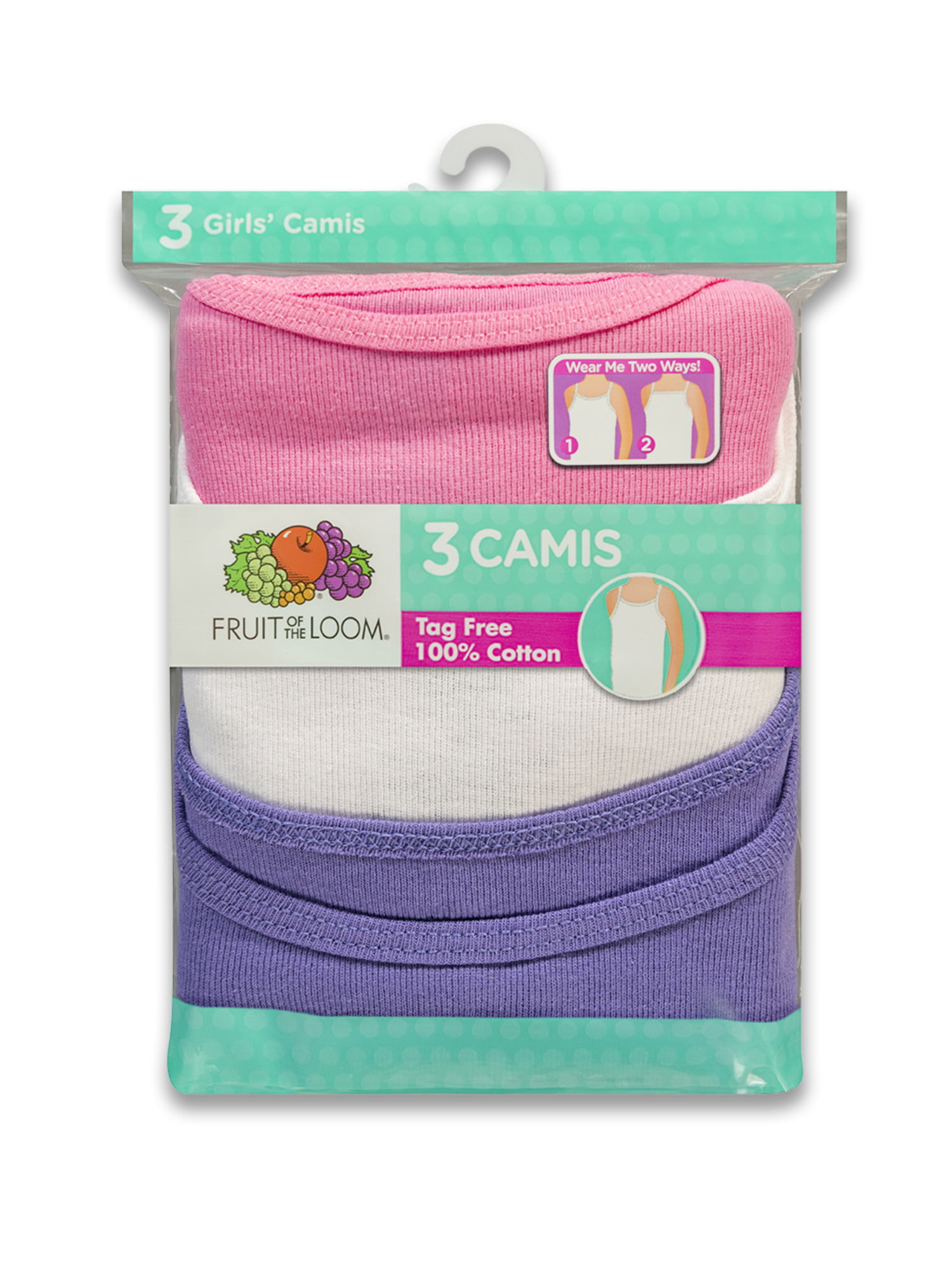 Fruit of the Loom® Signature Women/'s Ultra Soft 3-Pack CAMISOLES /"Wear 2 Ways/"