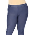 thumbnail image 5 of Women's Plus Size Casual Comfy Slim Pocket Jeggings Jeans Pants with Button, 5 of 6