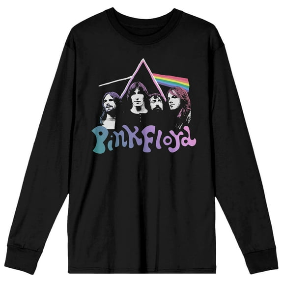 Pink Floyd Color Fade Juniors Black Long Sleeve Shirt-Medium
