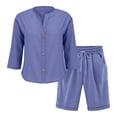 thumbnail image 6 of BXINGOHAI 2 Piece Sets For Women Lounge Wear Matching Two Piece Pajama Fashion Shirts And Shorts Spring Outfit Purple XL, 6 of 6