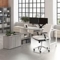 thumbnail image 2 of Pemberly Row Wood 72"W Computer Desk with Storage Cabinet - Platinum Gray, 2 of 8