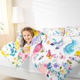 thumbnail image 4 of Feelyou Magical Unicorn Angel Full Size Comforter Sets, Watercolor Flower Floral Bedding Comforter Set, Teens Kids Boys Girls Reversible Bedding Sets, Microfiber Bedroom Decor, 3-Piece, 4 of 8