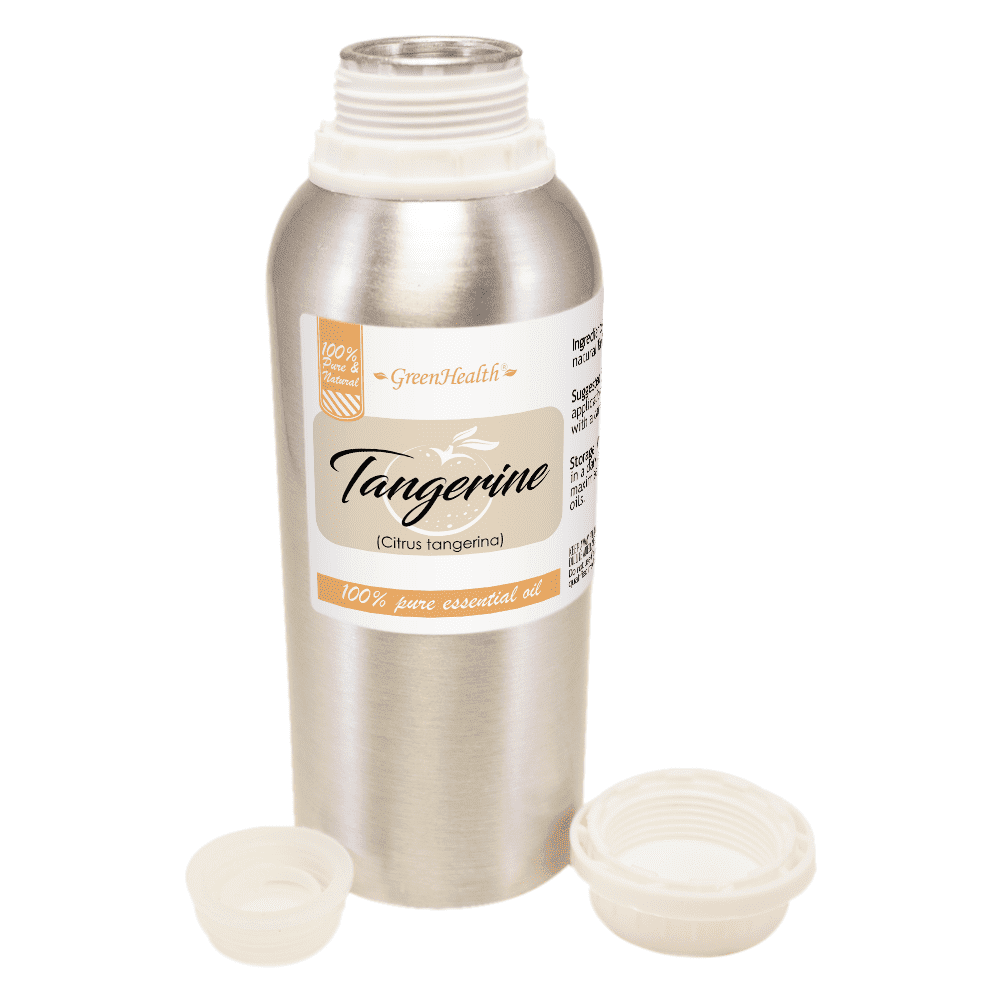 GreenHealth Tangerine Essential Oil – 8 fl oz (237 mL) – 100% Pure & Undiluted – Aluminum Bottle with Locking Cap – Premium Citrus Oil for Diffuser, Candle Making, Soap, Aromatherapy & DIY