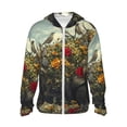 thumbnail image 1 of Vsdgher Chemise à Capuche Florale Rhinocéros avec Imprimé Oiseaux pour Hommes Femmes, Manches Longues Protection Solaire Pêche Course Natation-TTG, 1 of 7