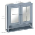 thumbnail image 3 of kleankin Medicine Cabinet, Wall-Mounted Bathroom Mirror Cabinet, Grey, 3 of 10