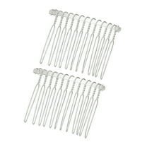 Vocoste 2 Pcs No Slip Hair Side Combs Accessories Metal 2" Silver Tone