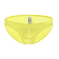 thumbnail image 3 of HUPOM Mens Underwear Boxer Briefs Male Thongs Medium waist Comfort Waist Solid Thong Yellow M, 3 of 5