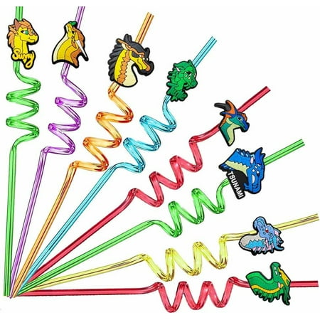 

Wings of Fire Party Favors Drinking Straws Reusable Plastic Beverages Birthday Supplies Decoration 8pcs