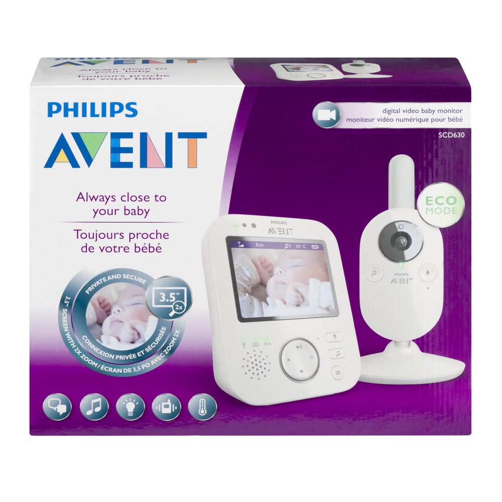 opraken In werkelijkheid botsing Philips Avent Digital Video Baby Monitor with FHSS, SCD630/37 - Walmart.com