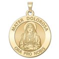thumbnail image 2 of Picturesongold.Com Mater Dolorosa Religious Medal  - 1 inch Size of a Quarter in Solid 14K Yellow Gold, 2 of 4
