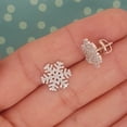 thumbnail image 4 of Dazzlingrock Collection 0.35 CT Round White Diamond Snowflake Stud Earrings for Her in 14K Rose Gold, 4 of 6