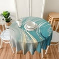 thumbnail image 6 of Blue and Turquoise Marble Round Tablecloth 60 Inch Water Resistant Spill Proof Washable Table Cloth Decorative Fabric Table Cover for Dining Table Buffet Parties and Camping Daisy, 6 of 6