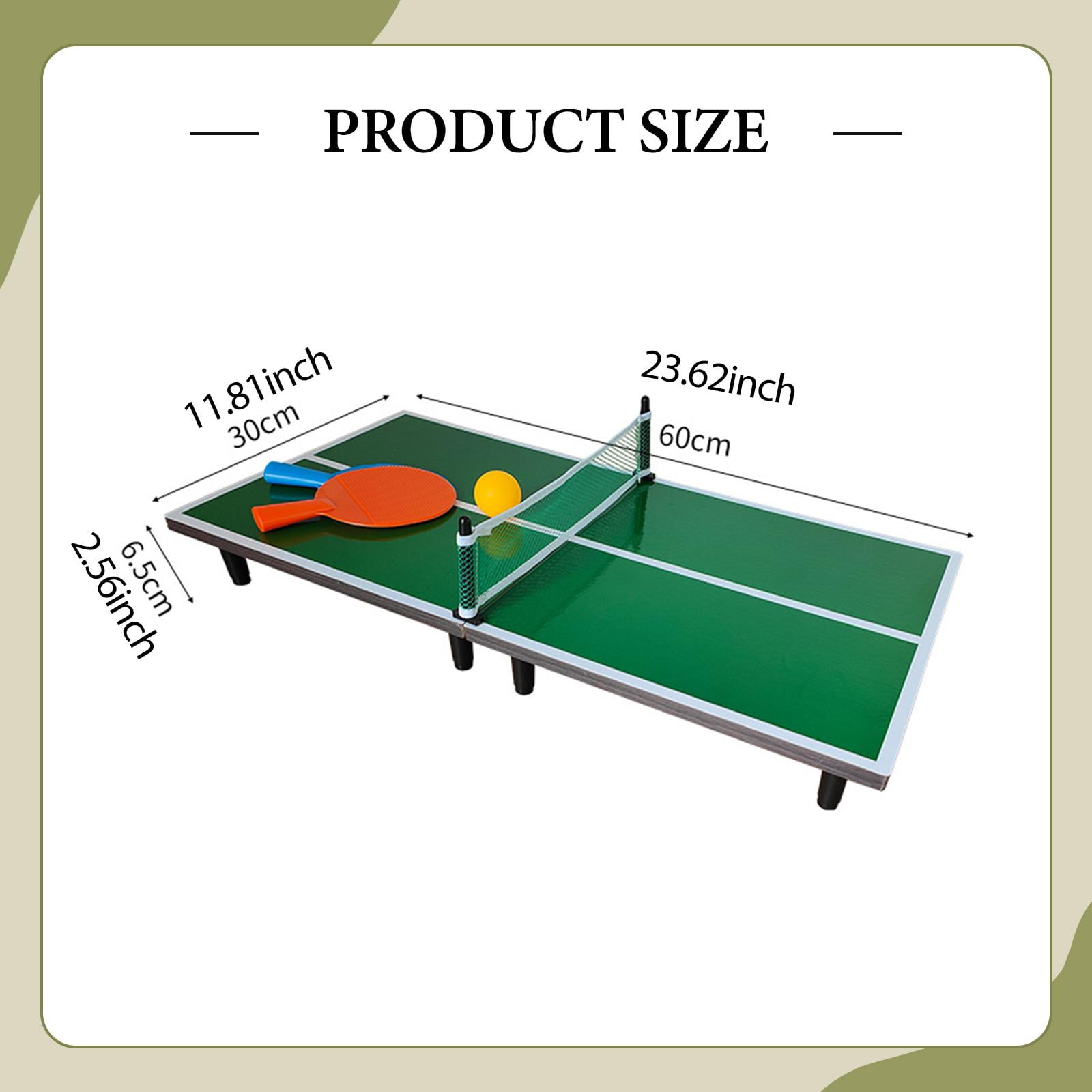 DimyFew Desktop Ping Pong Table 2 Paddles Portable Sports Compact with Net for Apartment