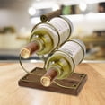 thumbnail image 4 of 3 Bottles Freestanding Tabletop Wine Holder, Countertop Wine Rack, Perfect for Home Decor & Kitchen Storage Rack, Bar,Wine Cellar, Cabinet, Pantry, Drink Organizer Bottle Holder, Gold finish WH-02GLD, 4 of 4