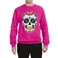 thumbnail image 2 of Wild Bobby Day Of The Dead Sugar Skull Pop Culture Unisex Crewneck Graphic Sweatshirt, Fuschia, X-Large, 2 of 5