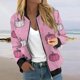 thumbnail image 2 of Chaqueta bomber con temática de Halloween para mujer, con lindos fantasmas, murciélagos y estampado de luna, informal, ligera, con cremallera, 2 of 5