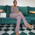 thumbnail image 4 of Women's Off Shoulder Strapless Long Raglan Sleeve High Waist Pleated Loose Jumpsuits, Solid Color, 4 of 23