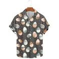 thumbnail image 2 of Awdenio Shirts for Men New Arrival Valentine Easter Top V Neck Printed Shrits with Pockets, 2 of 5