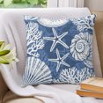 thumbnail image 3 of Pillow Covers 18x18 Set of 2, Blue Starfish Coastal Throw Pillow Covers Decorative Couch Cushion Cover, Summer Coral Shell Beach Nautical Microfiber Soft Pillowcases for Bedroom Living Room Sofa, 3 of 9