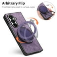 thumbnail image 5 of Dteck Case for Samsung Galaxy Z Fold 4 with Ring Kickstand, Shockproof PC+Leather Case Ring Holder Stand Cover for Galaxy Z Fold 4,Purple, 5 of 11