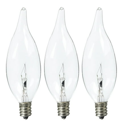 - GE Crystal Clear Decorative Bent Tip Chandelier Light Bulb 40 W (Pack Of 3)