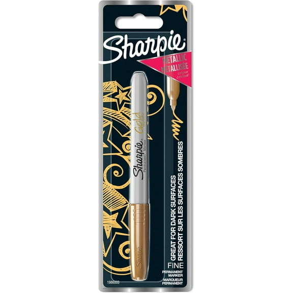 Sharpie Metallic Permanent Markers | Fine Point for Bold Details | Gold | 1 Marker Pen