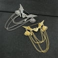 thumbnail image 3 of Naierhg Retro Angel Wing Heart Shirt Suit Collar Tip Lapel Brooch Pin with Chain Tassel, 3 of 8