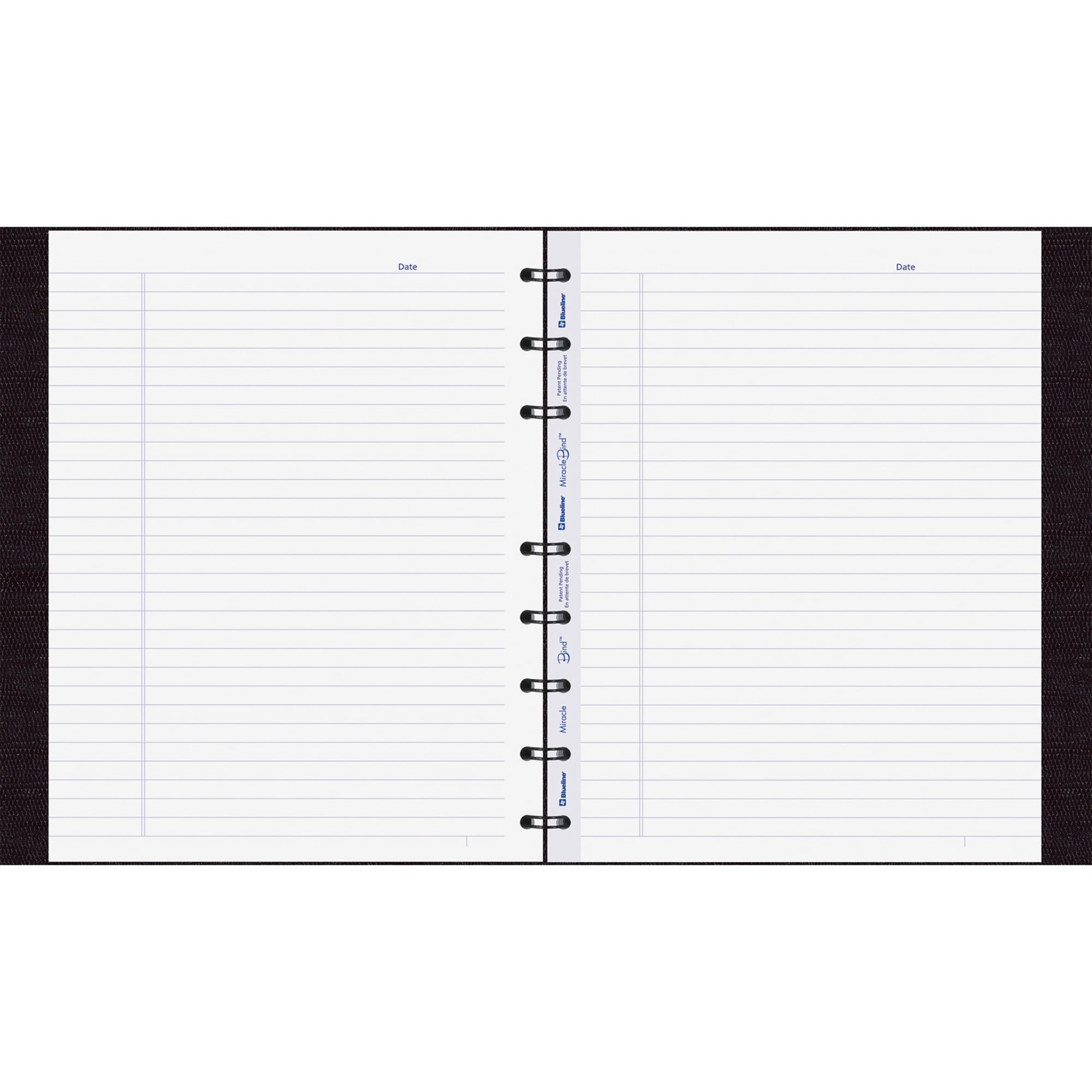 Blueline MiracleBind Notebook College/Margin 9 1/4 x 7 1/4 Black Cover 75 Sheets AF915081
