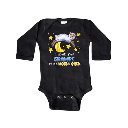 

Inktastic I Love my Gramps to the Moon and Back Cute Sheep Gift Baby Boy or Baby Girl Long Sleeve Bodysuit