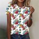 thumbnail image 5 of Tops de Ajuste Suelto para las Mujeres Impreso Manga Corta Suéter Camiseta Cuello Redondo Blusa Casual, Top de Moda para el Uso Diario Y las Salidas, 5 of 6