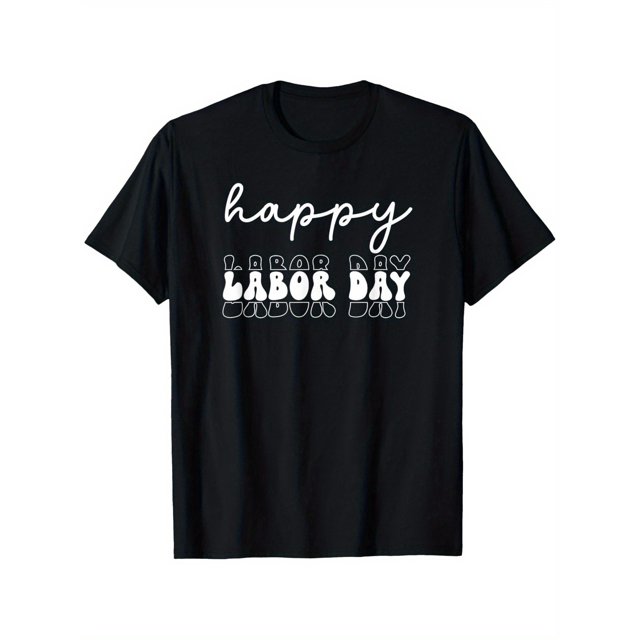 Happy labor T-Shirt Casual Round Neck Cotton Tee for Boys & Girls, Spring Summer Holiday Apparel Clothing, Durable Summer Clothing Best Gift for Boy Girl