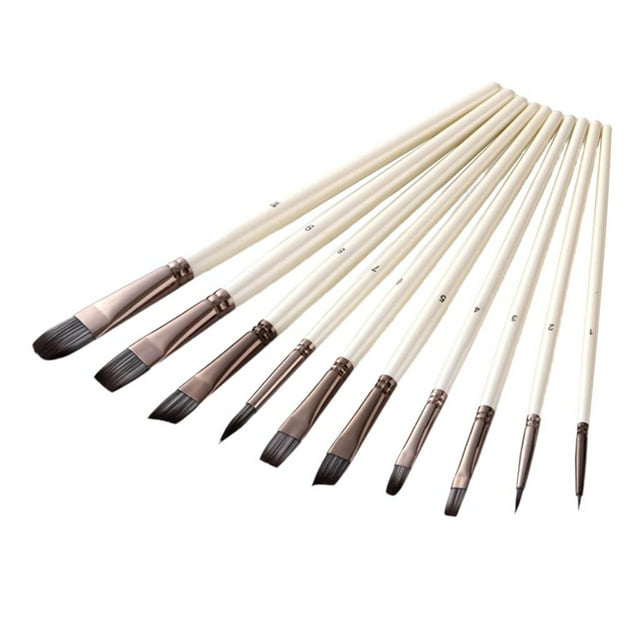 10 unids/pack de cabellero de Nylon cepillo acrílico acuarela pintura pinceles para artistas principiantes Amateur perfecl Cepillo de pintura artista