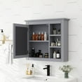 thumbnail image 2 of DEALTOPS Stylish Wall Mounted Bathroom Mirror Cabinet with Cabinet and Open Shelves, Gray, 2 of 8