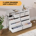thumbnail image 6 of WALYWIK White TV Stand with Charging Station,Wide TV Stand with Open Shelf,Bedroom Dresser for Living Room TV Stand with 9 Drawers,9 Large Storage Drawers for Living Room, 6 of 8