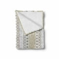thumbnail image 2 of Rose Soft Flannel Fleece Blanket, Vintage Vertical Borders with Abstract Blossoms and Classical Victorian Motifs, Cozy Plush for Indoor and Outdoor Use, 50" x 60", Grey Tan and White, by Ambesonne, 2 of 6